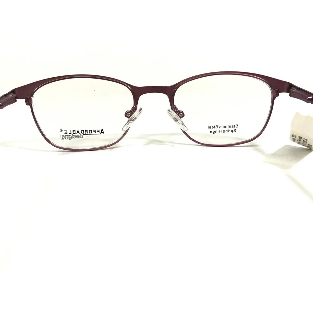 Affordable Designs Eyeglasses Frames NOELLE PINK Rectangular Full Rim 46-17-130